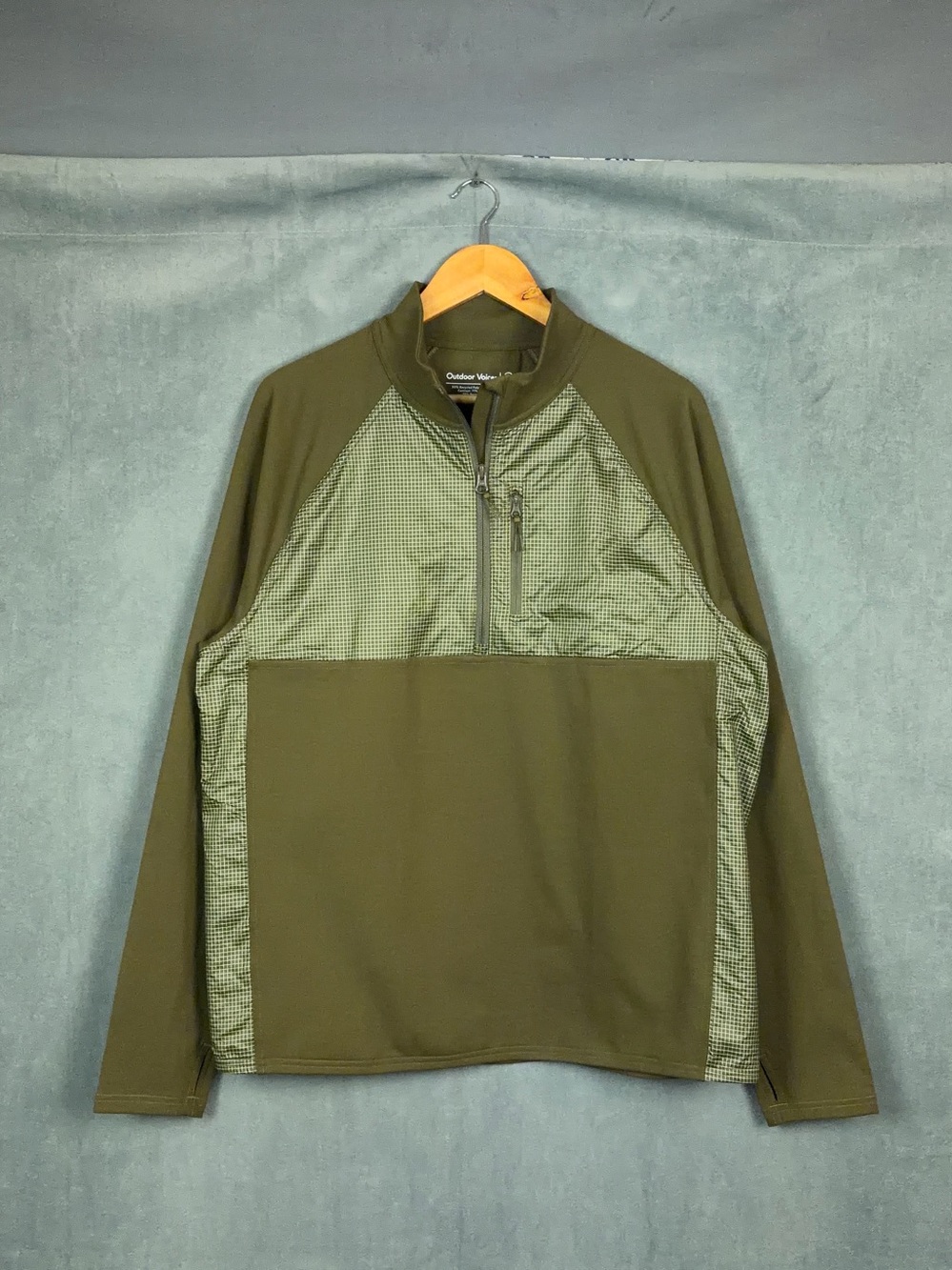 Outdoor Voices Jog 1/2 Zip Windbreaker Sweater Mens Size Large Green Athetic